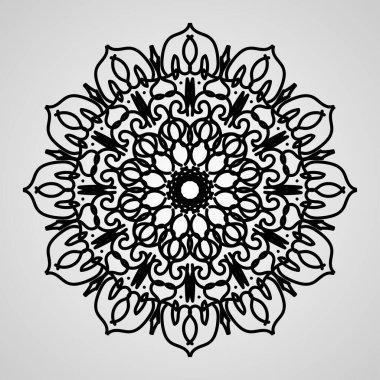 Vektör yuvarlak soyut çember. Lüks Mandala tarzı