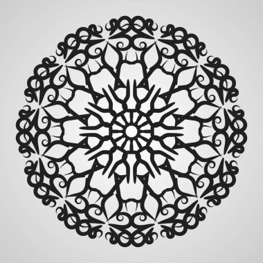 Vektör yuvarlak soyut çember. Lüks Mandala tarzı