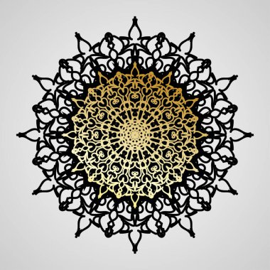 Vektör yuvarlak soyut çember. Lüks Mandala tarzı