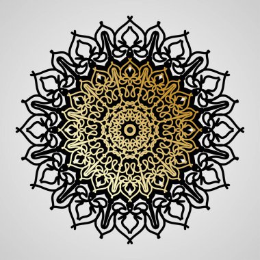 Vektör yuvarlak soyut çember. Lüks Mandala tarzı