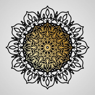 Vektör yuvarlak soyut çember. Lüks Mandala tarzı