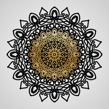 Vektör yuvarlak soyut çember. Lüks Mandala tarzı