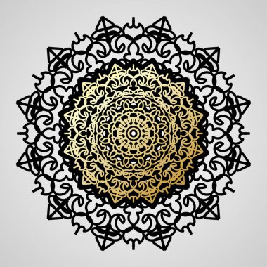 Vektör yuvarlak soyut çember. Lüks Mandala tarzı