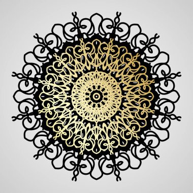 Vektör yuvarlak soyut çember. Lüks Mandala tarzı