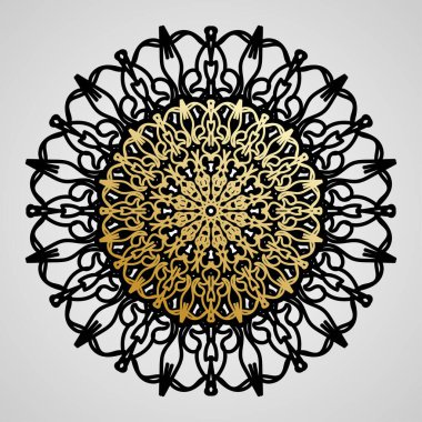 Vektör yuvarlak soyut çember. Lüks Mandala tarzı