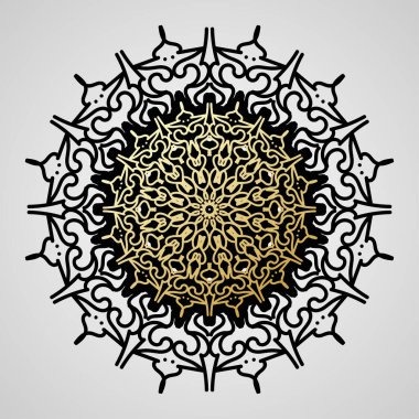 Vektör yuvarlak soyut çember. Lüks Mandala tarzı