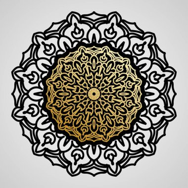 Vektör yuvarlak soyut çember. Lüks Mandala tarzı