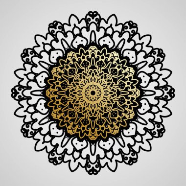 Vektör yuvarlak soyut çember. Lüks Mandala tarzı