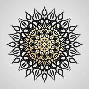 Vektör yuvarlak soyut çember. Lüks Mandala tarzı