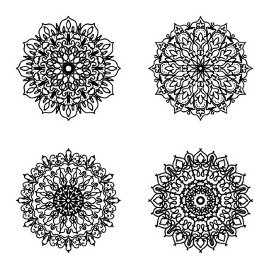 Vektör yuvarlak soyut çember. Lüks Mandala tarzı