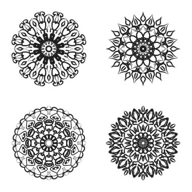 Vektör yuvarlak soyut çember. Lüks Mandala tarzı