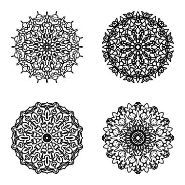 Vektör yuvarlak soyut çember. Lüks Mandala tarzı