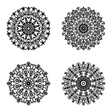 Vektör yuvarlak soyut çember. Lüks Mandala tarzı