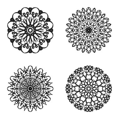 Vektör yuvarlak soyut çember. Lüks Mandala tarzı