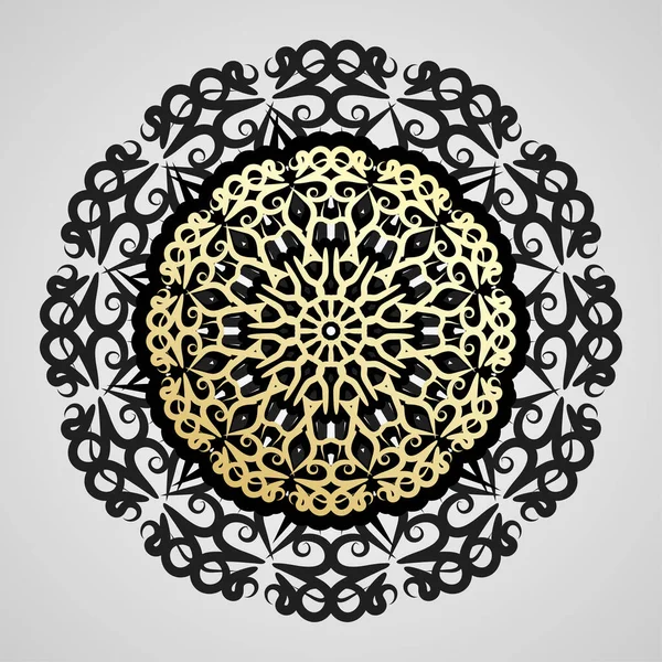 Vektör yuvarlak soyut çember. Lüks Mandala tarzı