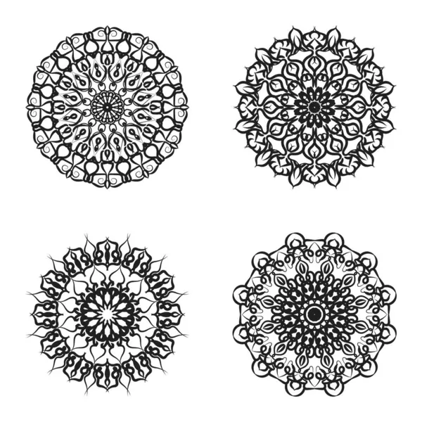 Vektör yuvarlak soyut çember. Lüks Mandala tarzı