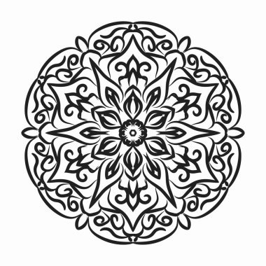 Vektör yuvarlak soyut çember. Lüks Mandala tarzı