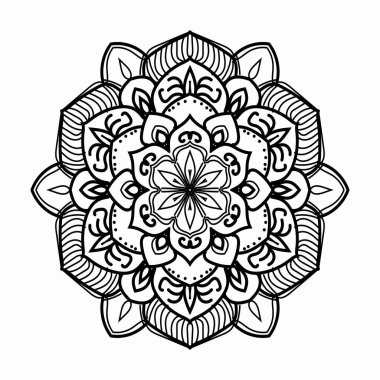 Vektör yuvarlak soyut çember. Lüks Mandala tarzı