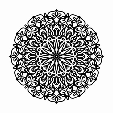 Vektör yuvarlak soyut çember. Lüks Mandala tarzı