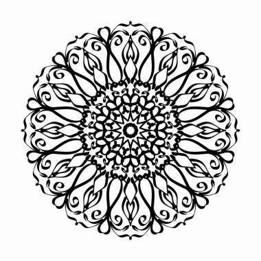 Vektör yuvarlak soyut çember. Lüks Mandala tarzı