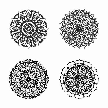 Vektör yuvarlak soyut çember. Lüks Mandala tarzı