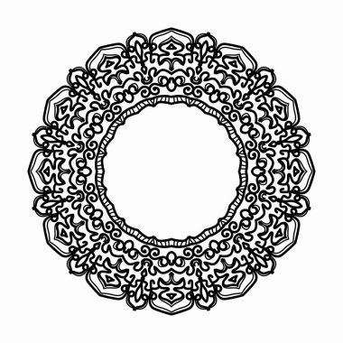 Vektör yuvarlak soyut çember. Lüks Mandala tarzı