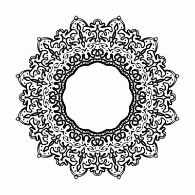 Vektör yuvarlak soyut çember. Lüks Mandala tarzı