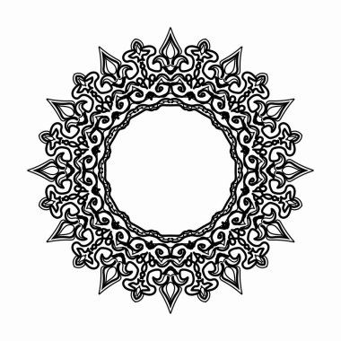 Vektör yuvarlak soyut çember. Lüks Mandala tarzı