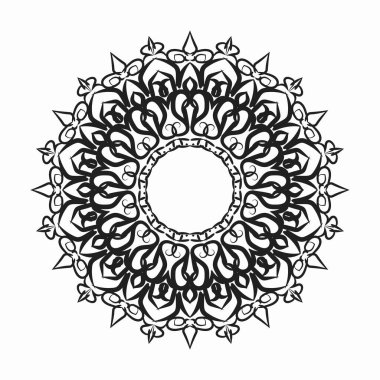 Vektör yuvarlak soyut çember. Lüks Mandala tarzı