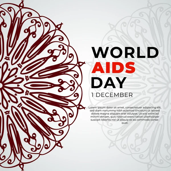 12月1日世界艾滋病日横幅或卡片模板和背景 — 图库矢量图片