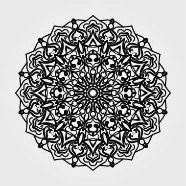 Mandala deseni siyah beyaz iyi ruh hali.