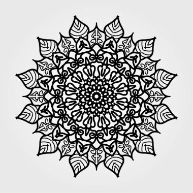 Mandala deseni siyah beyaz iyi ruh hali.