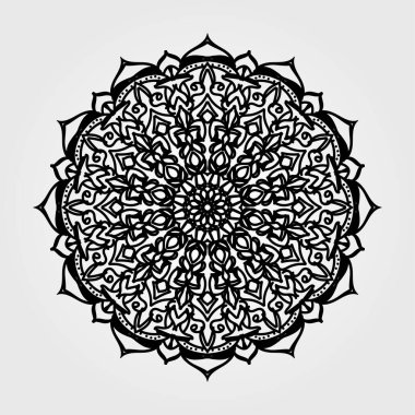 Mandala deseni siyah beyaz iyi ruh hali.