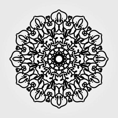 Mandala deseni siyah beyaz iyi ruh hali.