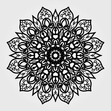 Dekoratif yuvarlak çiçekli mandala