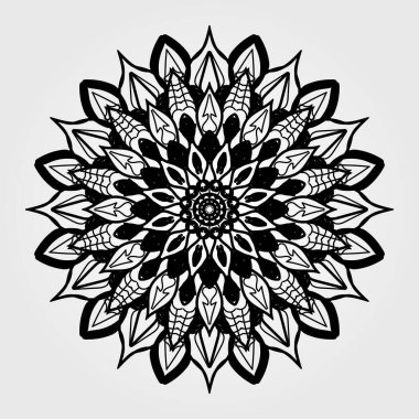 Dekoratif yuvarlak çiçekli mandala
