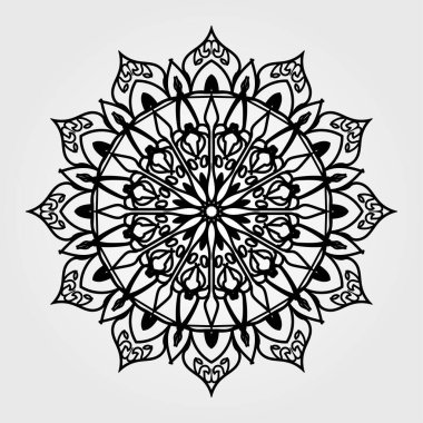 Dekoratif yuvarlak çiçekli mandala
