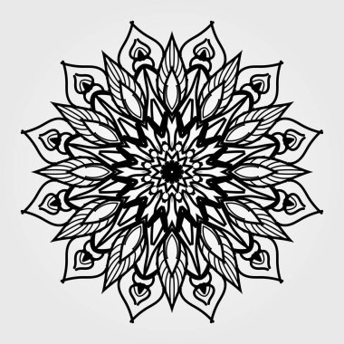 Dekoratif yuvarlak çiçekli mandala