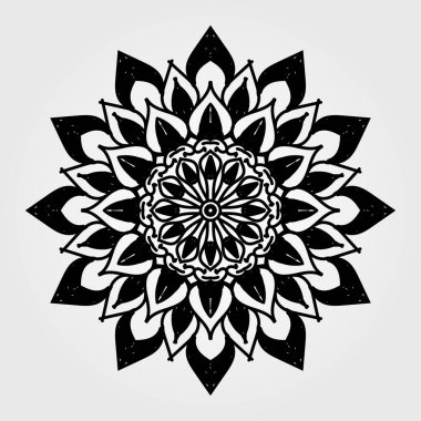 Dekoratif yuvarlak çiçekli mandala