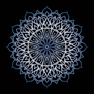 Dekoratif yuvarlak çiçekli mandala