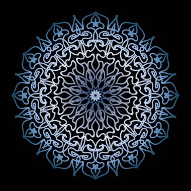 Dekoratif yuvarlak çiçekli mandala