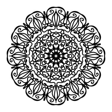 Dekoratif yuvarlak çiçekli mandala