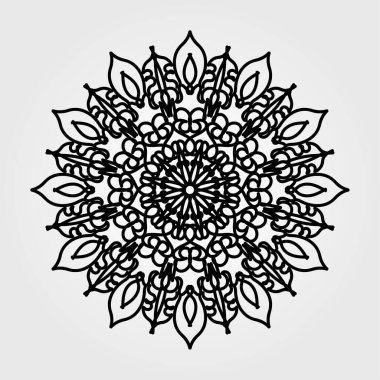 Dekoratif yuvarlak çiçekli mandala