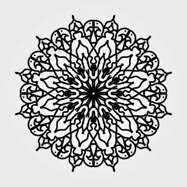 Dekoratif yuvarlak çiçekli mandala