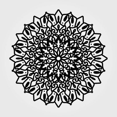 Dekoratif yuvarlak çiçekli mandala