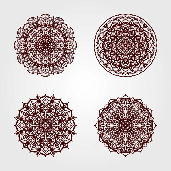 Collection Concept Décoratif Abstrait Mandala Illustration — Image vectorielle