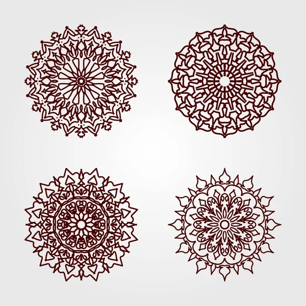 Collection Decorative Concept Abstract Mandala Illustration — Stock Vector