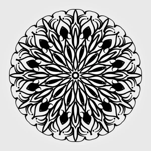 Dekorativní Kulatá Květinová Mandala — Stockový vektor