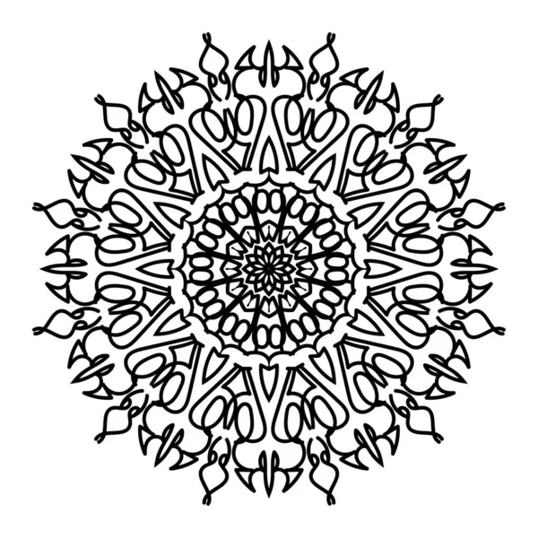 Dekoratif Yuvarlak Çiçekli Mandala — Stok Vektör
