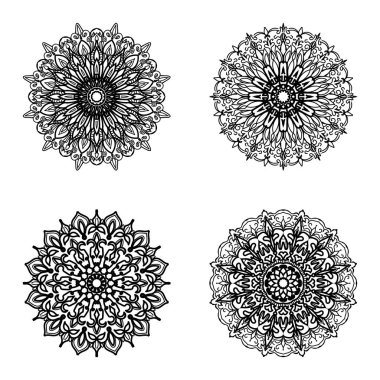 Vektör yuvarlak soyut çember. Lüks Mandala tarzı.